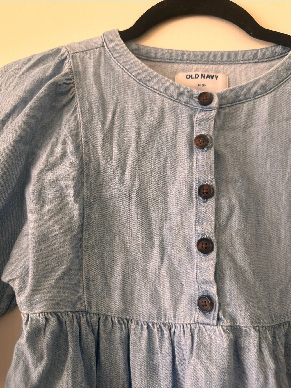 Old Navy Light Blue Tiered Denim-Style Girls Dress